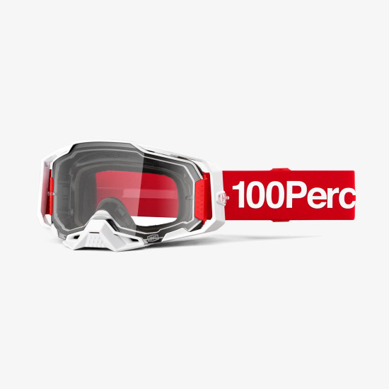 100 PERCENT ARMEGA CORBIN AKINIAI - SKAIDRŪS LĘŠIAI - RAUDONI / BALTI SKAIDRŪS LĘŠIAI