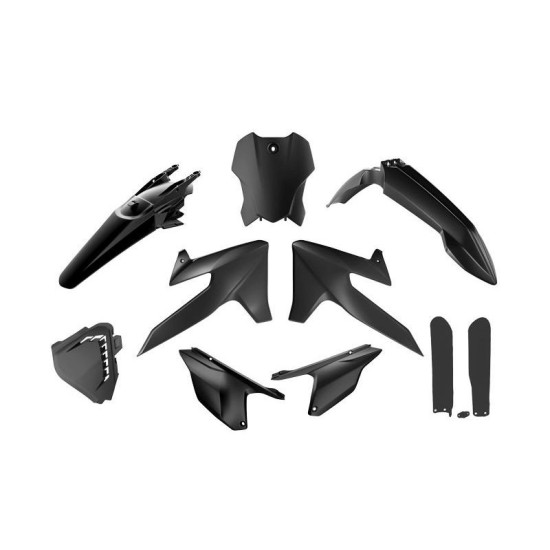 RACETECH (RTECH) 2025/12 PLASTIC SET WITH TELESCOPE GUARDS TRIUMPH TF 250 X '24-'26, TF 450 RC '25-'26 BLACK