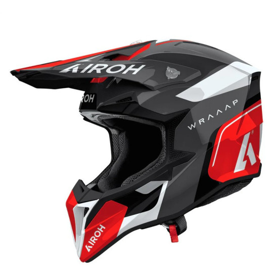 AIROH HELMET CROSS / ENDURO / ATV / QUAD WRAAAP CONQUER COLOUR BLACK / RED / WHITE SIZE M