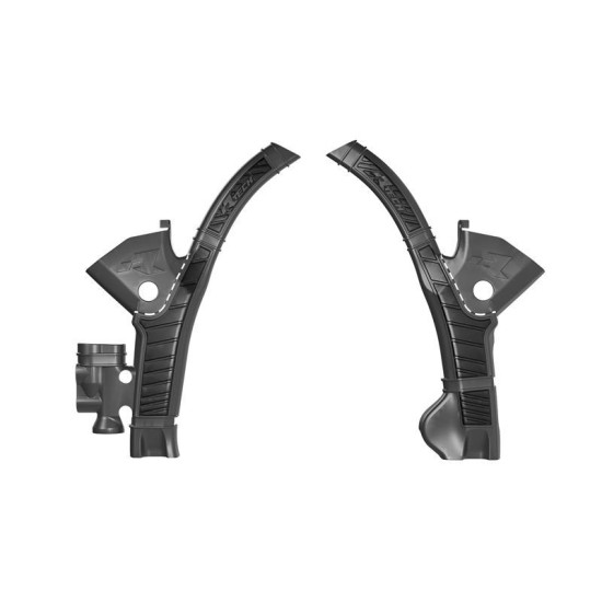 RACETECH (RTECH) 2025 / 12 RĖMŲ APSAUGAI (RINKINYS) DVI MEDŽIAGOS SUPER GRIP STARK FUTURE VARG SMX1 '23-'25 BLACK
