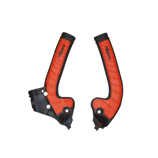 RACETECH (RTECH) 2025/12 RĖMŲ APSAUGAI (RINKINYS) DVI MEDŽIAGOS SUPER GRIP KTM SX 85 '18-'24 SPALVA ORANŽINĖ / JUODA