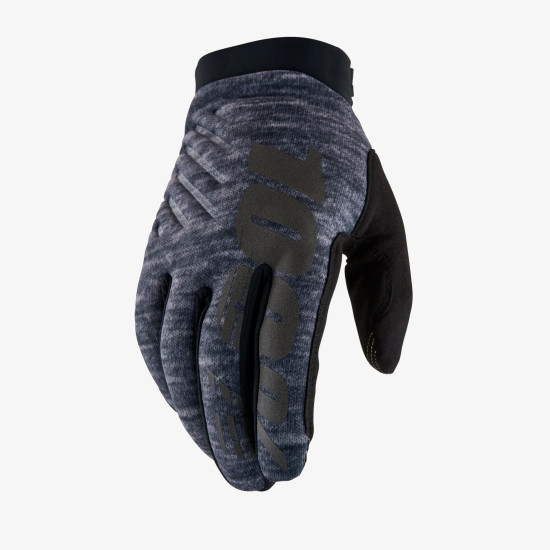 100 PERCENT CROSS/ENDURO BRISKER SOFTSHELL PIRŠTINĖS PILKOSE/JUODOSE DYDŽIO 2XL