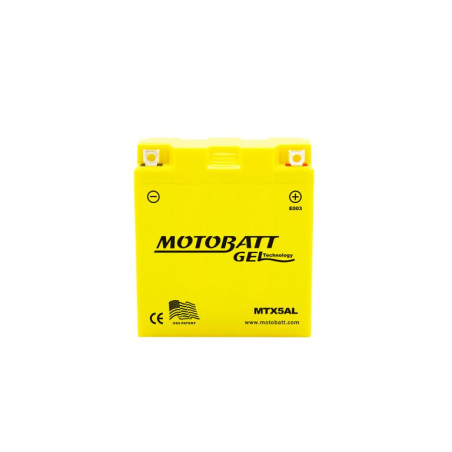 MOTOBATT akumuliatorius gelinis MTX5AL (YB5LB,12N53B) 12V 5AH 119,5X60X131 užpildytas (85A) 