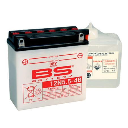 BS 2022/02 battery 12N5,5-4B 12V 5,5AH 135X60X130 Electrolyte filling separately (55A) (6) UE2019/1148