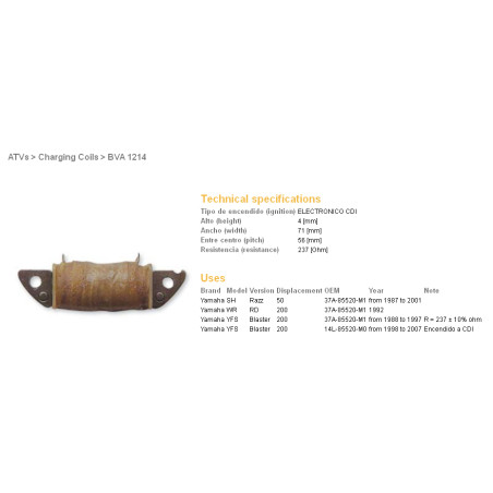 DZE charge coil YAMAHA YFS 200 BLASTER YFS200 88-07