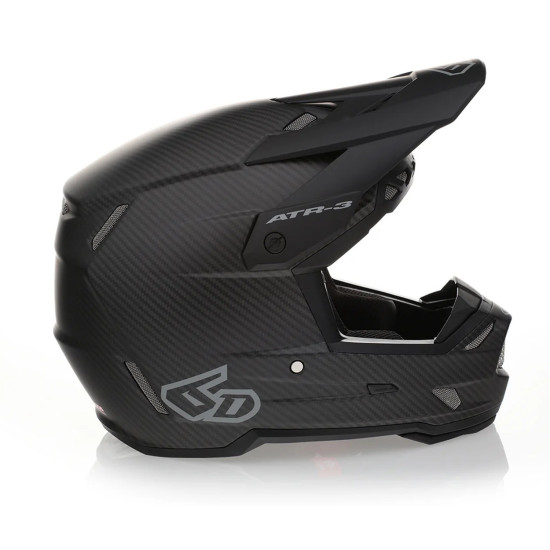 6D HELMETS CROSS / ENDURO HELMET MODEL ATR-3 SOLID MATTE BLACK FIM (FRHPhe-02) COLOR BLACK / GRAY SIZE L