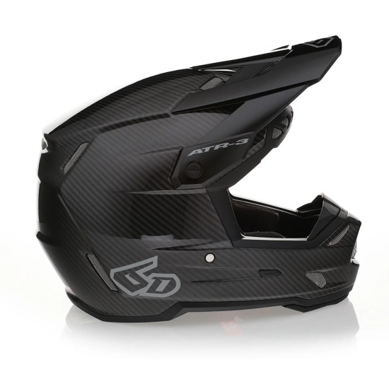 6D HELMETS CROSS / ENDURO HELMET MODEL ATR-3 SOLID GLOSS BLACK FIM (FRHPhe-02) COLOR BLACK / GRAY SIZE L