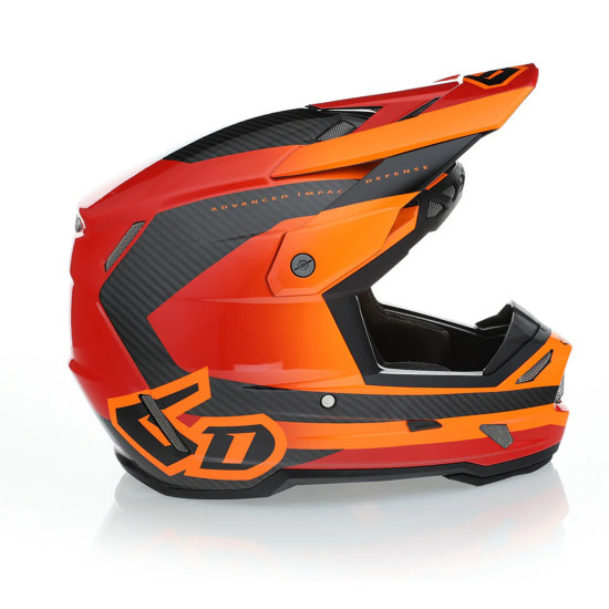 6D HELMETS CROSS / ENDURO HELMET MODEL ATR-3 PURE GLOSS ORANGE FIM (FRHPhe-02) COLOR ORANGE SIZE XL