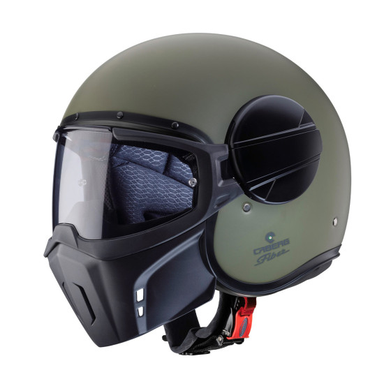 CABERG ATVIRAS ŠALMAS JET MODEL GHOST X VIENOS SPALVOS MATINIS ŽALIAS (KARINIS ŽALIAS) DYDIS L