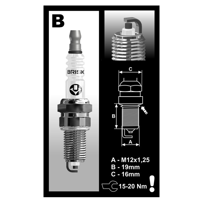 BRISK SUPER RACING spark plug BR12YC (DCPR8E)