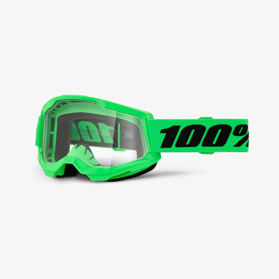 100 PERCENT STRATA 2 AKINIAI NEON ŽALI - SKAIDRŪS LĘŠIAI - FLUO ŽALI - SKAIDRŪS LĘŠIAI