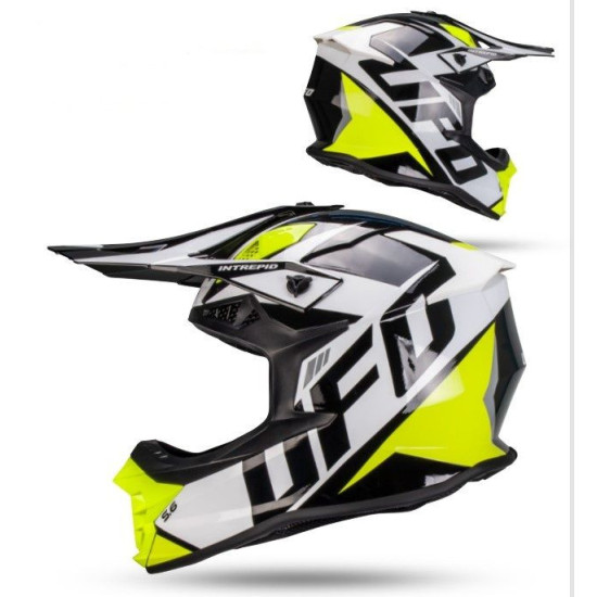 UFO 2026 / 01 INTREPID CROSS HELMET COLOR WHITE / BLACK SIZE XS (ECE 22R06) - COLLECTION 2026