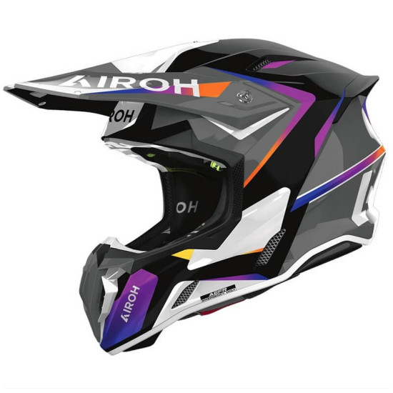 AIROH ŠALMAS CROSS / ENDURO / ATV / QUAD TWIST 3 HUSTLE BLYKSĖJUS SPALVA JUODA / VIOLETINĖ / BALTA DYDIS M