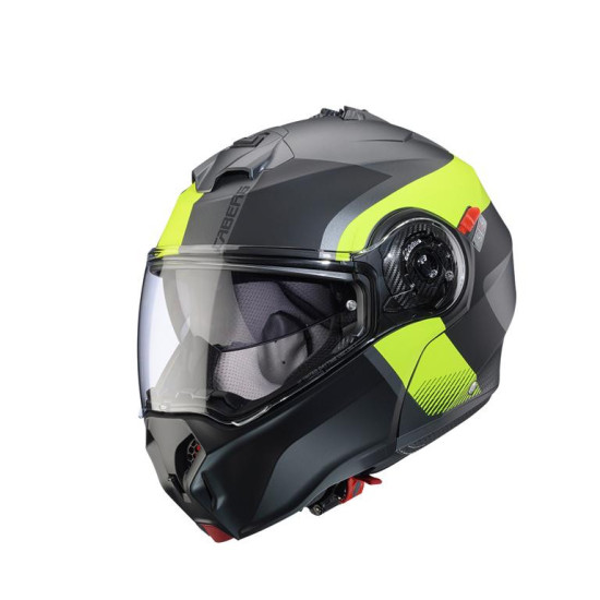 CABERG FLIP-UP MOUNTAIN HELMET DUKE EVO INDY COLOUR GREY / BLACK / FLUO YELLOW SIZE M (PINLOCK INCLUDED)