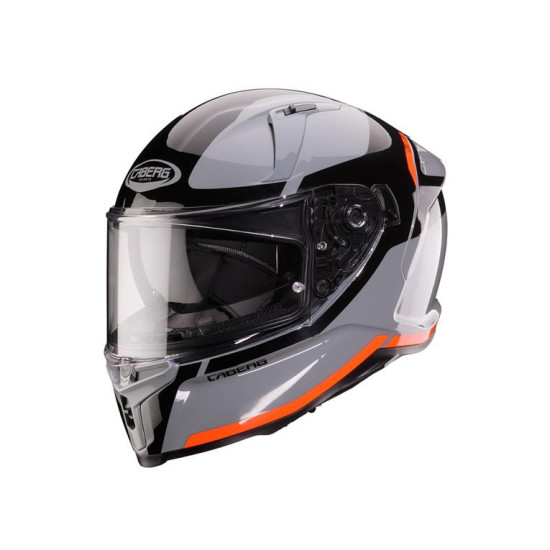 CABERG UŽDARAS ŠALMAS SU SKYDELIU, MODELIS AVALON X, GRYNA SPALVA PILKA / JUODA / FLUO RAUDONA, DYDIS L
