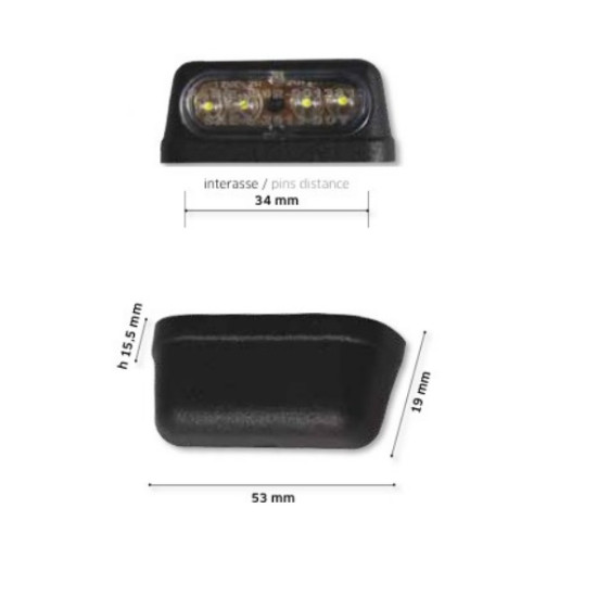 FAR license plate lamp (lighting) color black