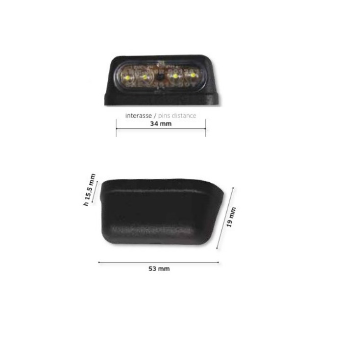 FAR license plate lamp (lighting) color black