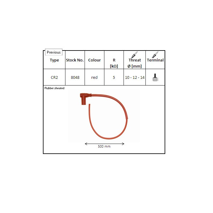 NGK spark plug pipe with pipe guide 50 cm color red (NR 8515)