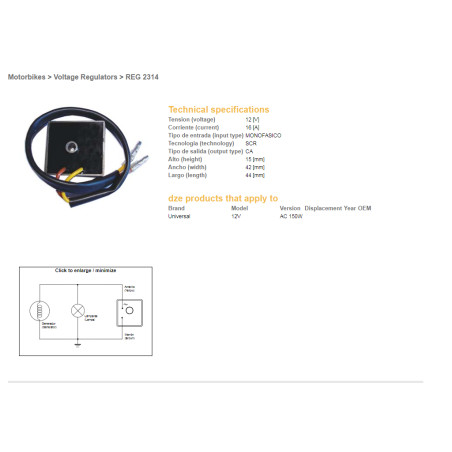 DZE voltage regulator (current rectifier) ​​universal SINGLE-STAGE (12V, 16A) (ESR012)