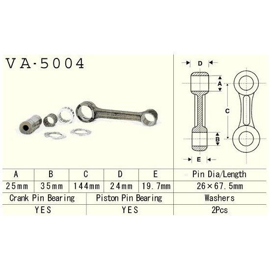 ŠVAISTIKLIS VESRAH HONDA CR 500 '87-'01 (VA5004) (PAGAMINTA JAPONIJOJE)