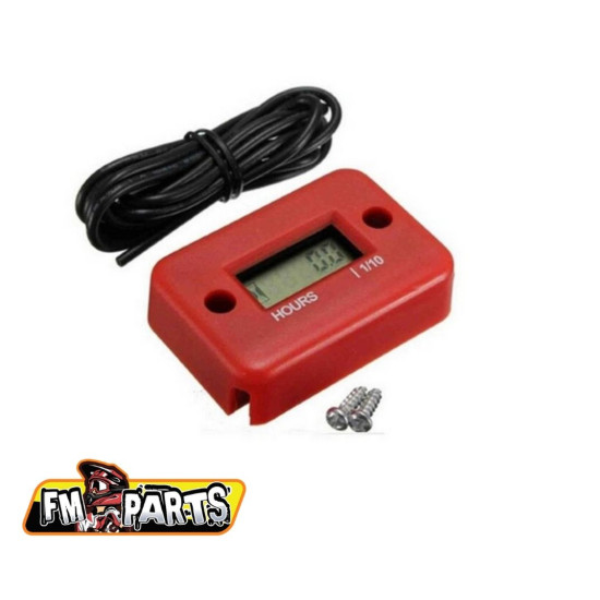 FM-PARTS motorcycle hour meter (waterproof) color red (EL)