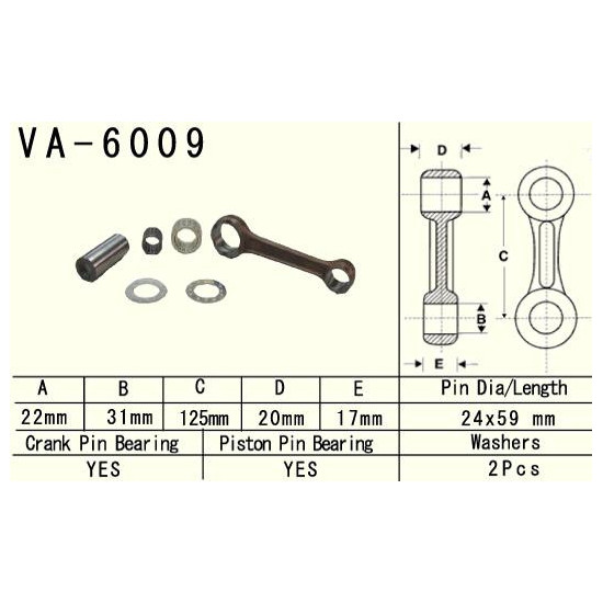 ŠVAISTIKLIS VESRAH YAMAHA YZ 250 (YZ250) '99-'20 (VA6009) (PAGAMINTA JAPONIJOJE)