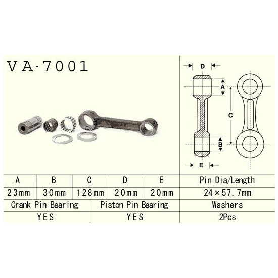 VESRAH CONNECTING ROD SUZUKI RM 250 (RM250) '89-'98 (VA7001) (MADE IN JAPAN)