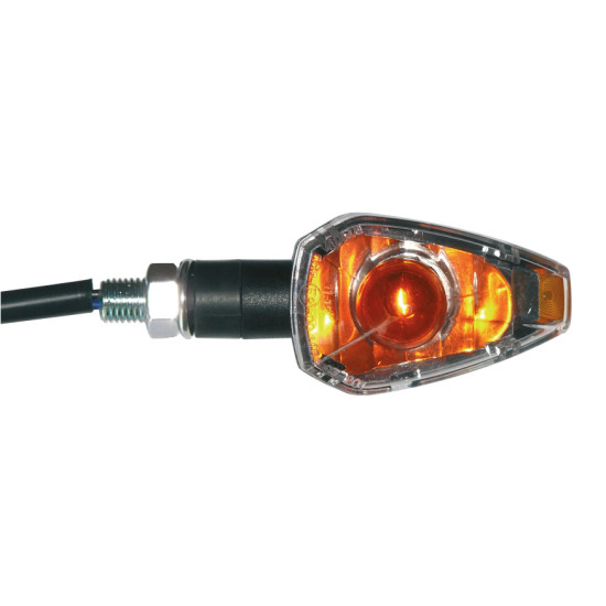 FAR turn signal set homologated white glass (2PIECES,,) 21W color black 79MM