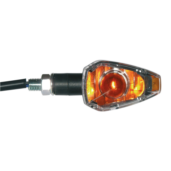 FAR turn signal set homologated white glass (2PIECES,,) 21W color black 79MM