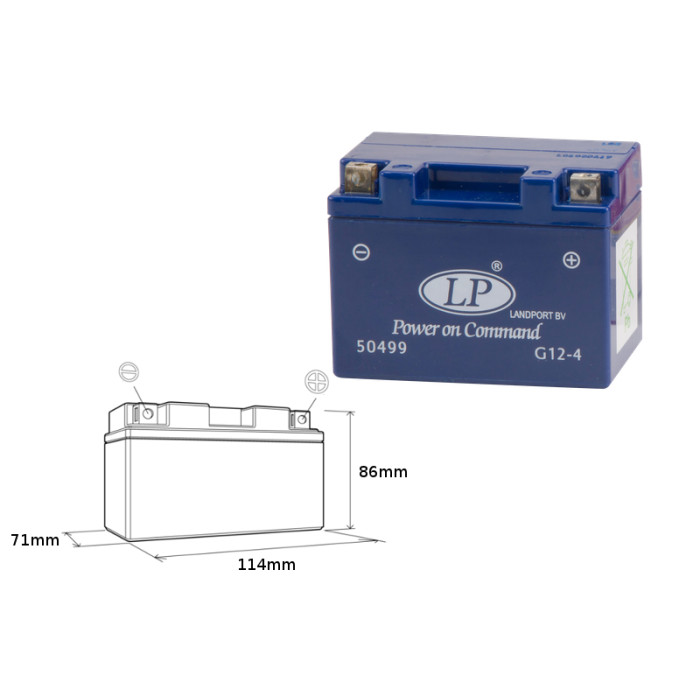 LANDPORT gel battery G12-4 12V 4AH 114X71X86 filled - old product code GTX43 L