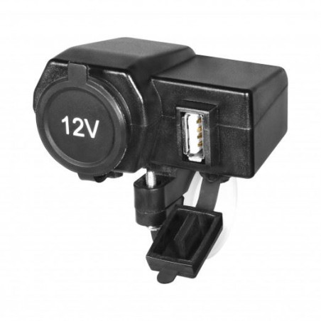 BOOSTER USB krovimo lizdas 12V montavimas ant vairo spalva juoda (BOOST)