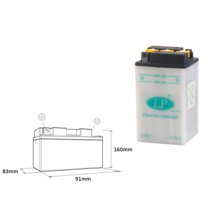 LANDPORT battery B49-6 6V 8AH 91X83X161 without electrolyte filler