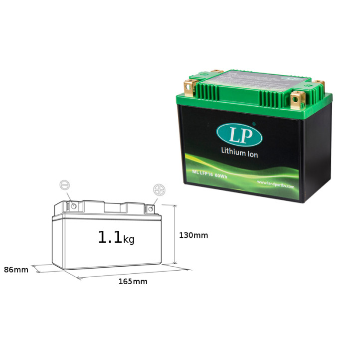 LANDPORT lithium ion battery LIFEPO4 LFP16 (165X86X130) (YB16B, YB16CLB, YB18A, YB18LA2, SYB16LB) (weight 1100G) (6)