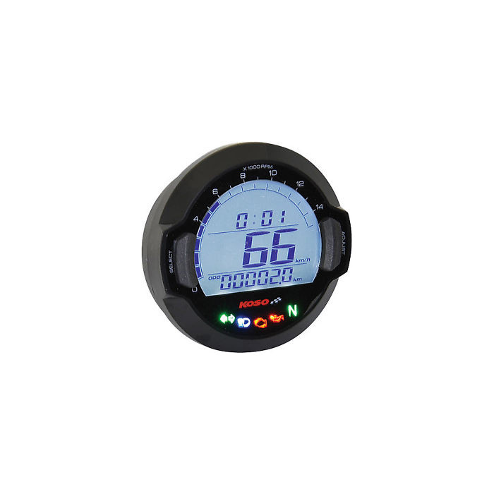 KOSO universal speedometer DL-03SR display illumination white color black (EL)