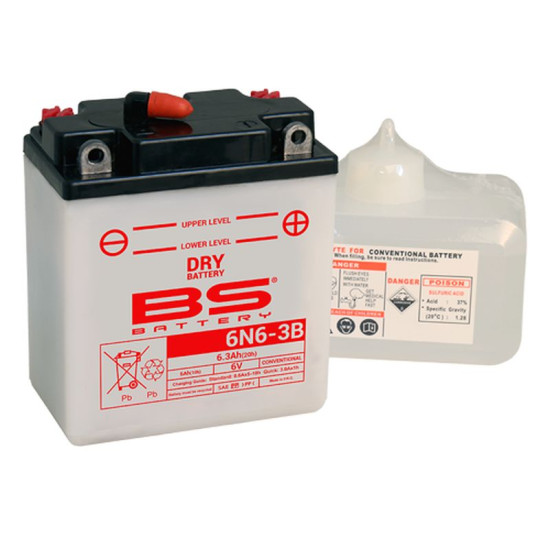 BS 2022/02 battery 6N6-3B 6V 4AH 99X57X111 Electrolyte filler separately (12) UE2019/1148