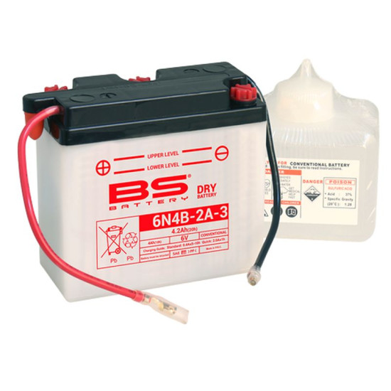 BS 2022/02 battery 6N4B-2A-3 6V 4AH 102X48X96 Electrolyte filler separately (12) UE2019/1148