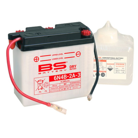 BS 2022/02 battery 6N4B-2A-3 6V 4AH 102X48X96 Electrolyte filler separately (12) UE2019/1148