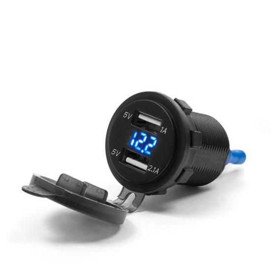 BIKETEC socket with lighting/voltmeter