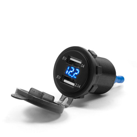 BIKETEC socket with lighting/voltmeter