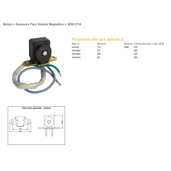 DZE hall sensor HONDA CG 125 TITAN, YAMAHA RD 125 - replaced 2114-01
