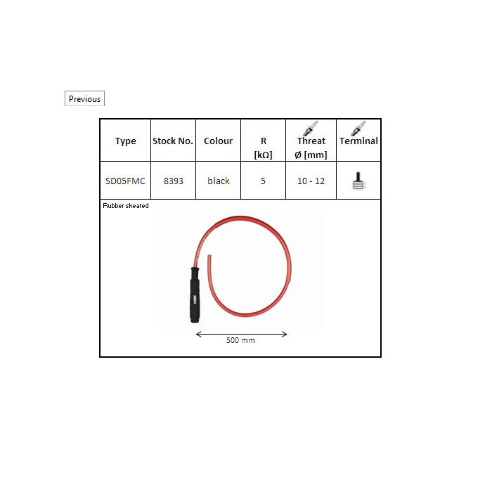 NGK spark plug socket color black (cable 50 cm) (NR 8393)