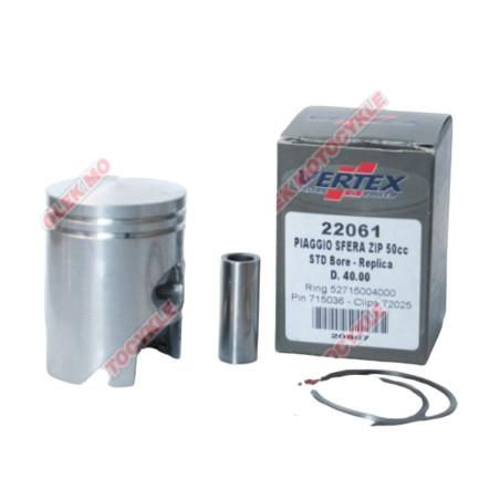 VERTEX PISTON PIAGGIO SFERA, ZIP, QUARZ, FREE 40.00 MM (STD) (RINGS 52715004000 X 2 PCS.)