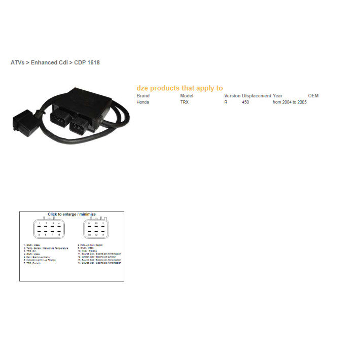 DZE CDI (ignition module) CDI HONDA TRX 450R '04-05