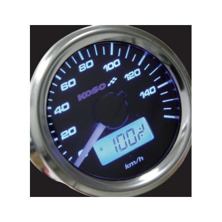 KOSO universalus spidometras modelis D48 GP STYLE (MAX 160 KM/H, kuro lygis (EL)