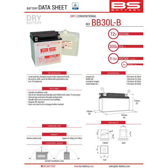 BS akumuliatorius BB30L-B...