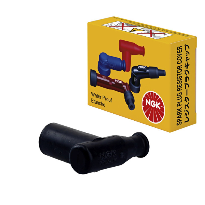 NGK spark plug tube SILICONE curved (90) color black (8636) water resistant