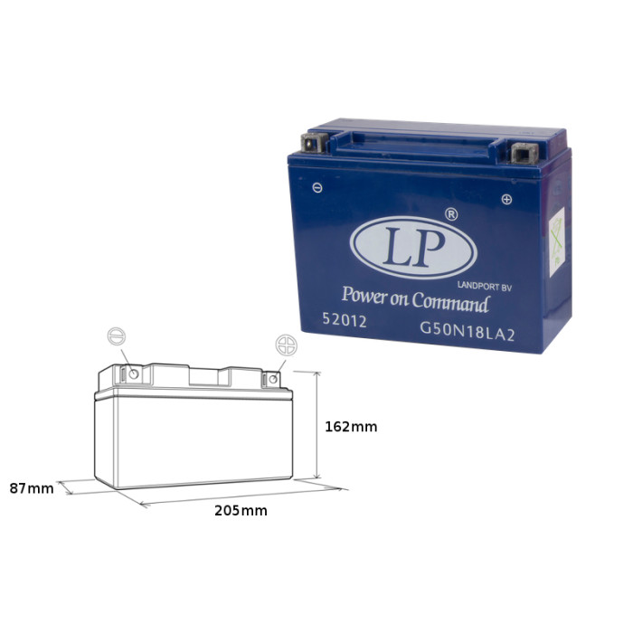 LANDPORT gel battery G50N18LA2 12V 20AH 206X91X164 filled