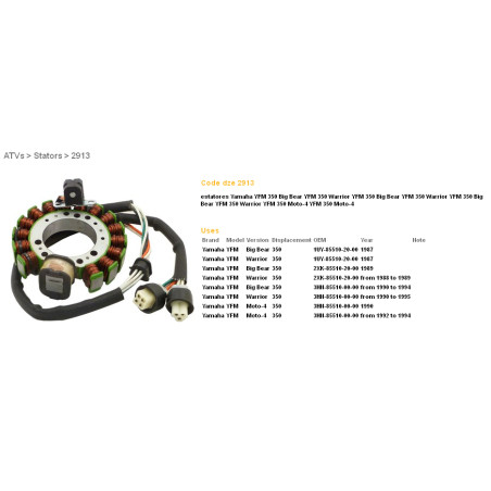 DZE apvijos YAMAHA YFM 350 BIG BEAR '89-'94, WARRIOR '87-'95 (ESG432), (OEM-3HN-85510-20-00)