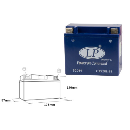 LANDPORT gel battery GTX20-3 12V 18AH 175X86X154 filled - replaced GTX20LBS L