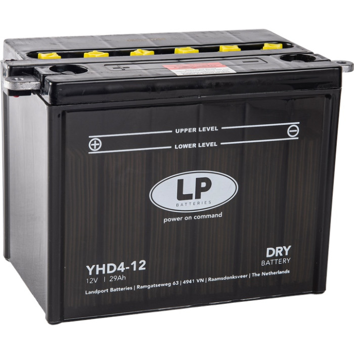 LANDPORT battery YHD4-12 12V 29AH (CCA A/EN 280) 205X132X165 Electrolyte filler separately UE2019/1148